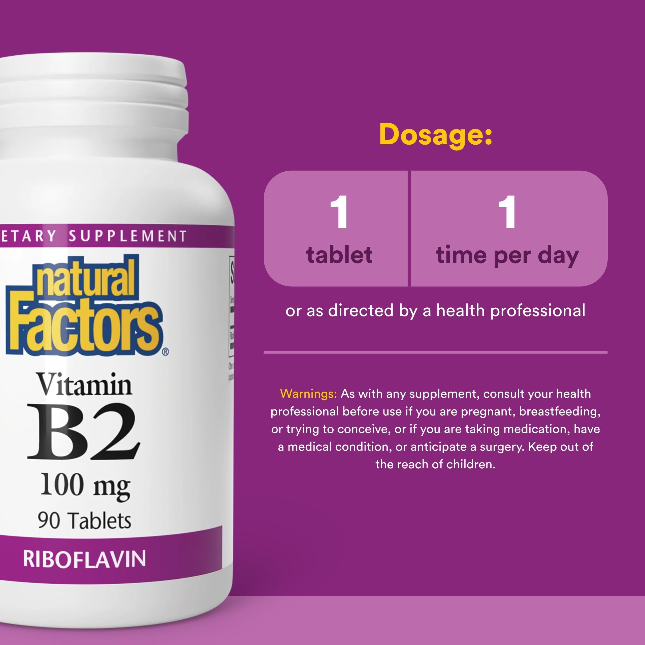 Natural Factors Riboflavina visión saludable y piel