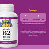Natural Factors Riboflavina visión saludable y piel