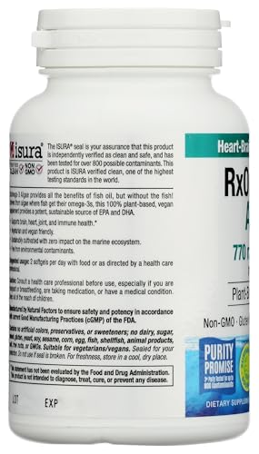 Natural Factors RxOmega-3 Algae 770 mg, ingredientes: omega-3 de algas vegetal