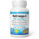 Natural Factors RxOmega-3: botella frontal para resaltar pureza y calidad del suplemento