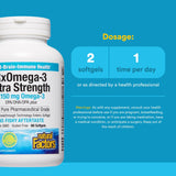 Natural Factors RxOmega-3 Ultra Strength cápsulas blandas en primer plano, apoyo cerebral y ocular