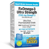Natural Factors RxOmega-3 Ultra Strength, botella visible, soporte para salud cardíaca y visión