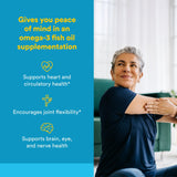 RxOmega-3 cápsulas close-up: DHA y EPA para función cerebral diaria.
