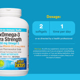 Etiqueta RxOmega-3 revela DHA, EPA y vitamina D3 para información clara.