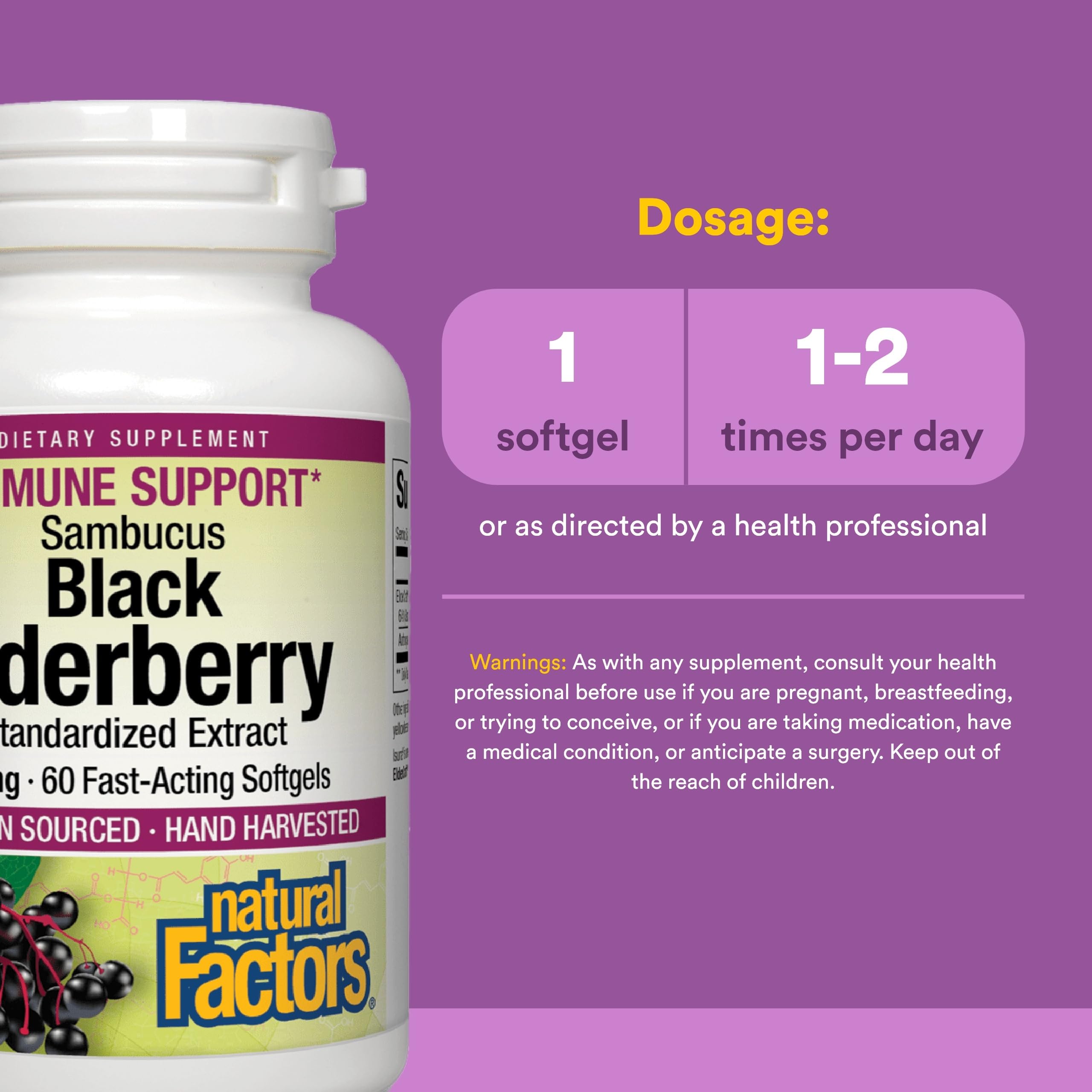 Natural Factors Sambucus: toma diaria para apoyo del tracto respiratorio superior