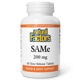 Natural Factors SAMe 200 mg, envase visible, posible apoyo al estado de ánimo