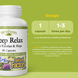 Cápsulas de Sleep Relax Formula, fórmula suave para el descanso nocturno.