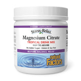 Natural Factors Stress-Relax envase magnesio citrato tropical para relajación diaria.