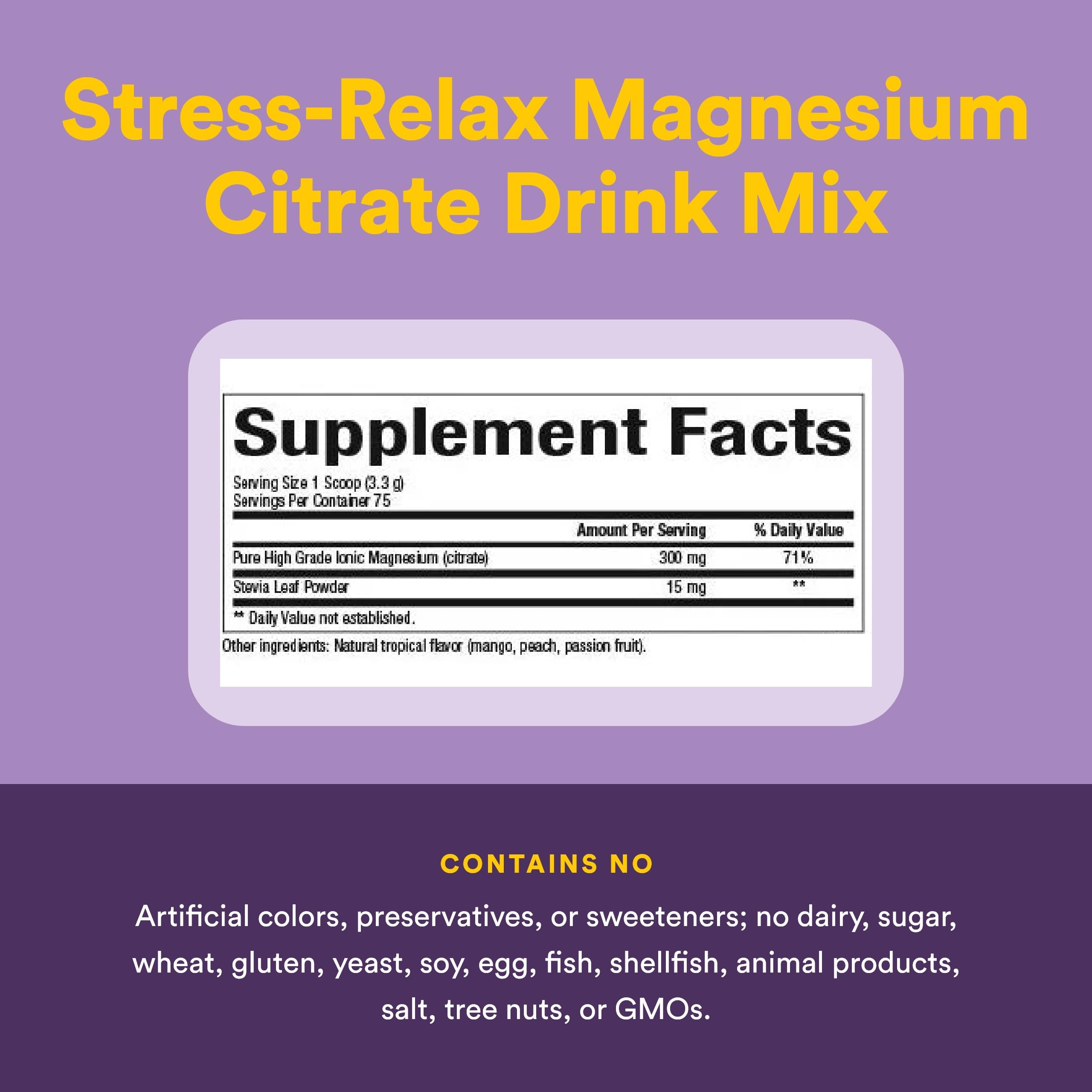 Natural Factors Stress-Relax etiqueta libre de OGM que inspira confianza al elegir.