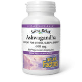 Natural Factors Stress-Relax con KSM-66, frasco de ashwagandha para apoyo diario al estrés