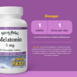Stress-Relax Melatonina 5 mg, tabletas masticables para tomar antes de dormir