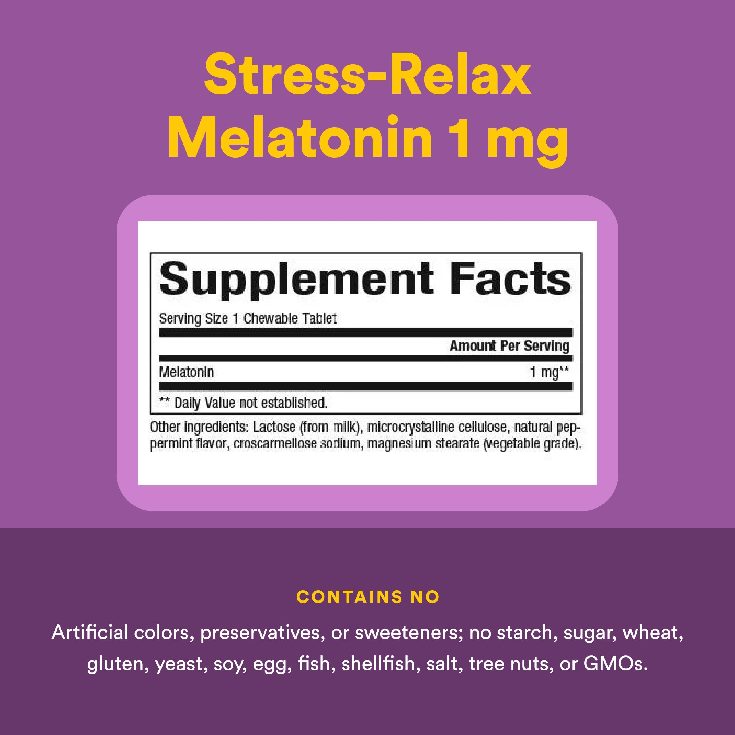 Natural Factors Stress-Relax Melatonina sabor menta, agradable para tomar antes de acostarte.