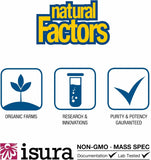 Natural Factors envase de 45 tabletas: cómodo para llevar.
