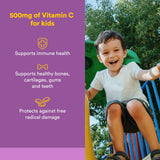 Natural Factors Vitamina C para niños, tabletas masticables sabor arándano-frambuesa-boysenberry