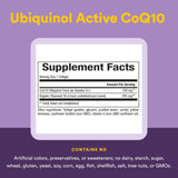 Natural Factors ubiquinol 100 mg, etiqueta frontal, fácil identificación de ingredientes.