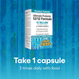 Natural Factors Ultimate Probiotic 12/12: bote sobre mesa para rutina matutina.
