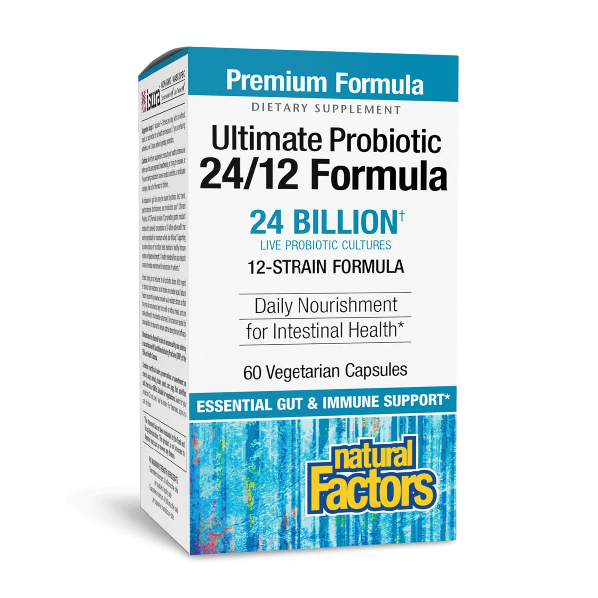 Natural Factors Ultimate Probiotic 24/12 - botella: equilibrio microfloral para digestión suave.