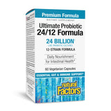 Natural Factors Ultimate Probiotic 24/12 - botella: equilibrio microfloral para digestión suave.