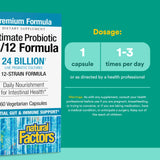 Natural Factors Ultimate Probiotic 24/12 - dosis de 24 mil CFU para soporte intestinal.