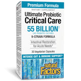 Natural Factors Ultimate Probiotic Critical Care botella con cápsulas para apoyo digestivo diario