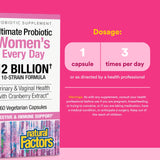 Natural Factors Ultimate Probiotic para Mujeres, cápsulas vegetarianas, soporte microbiano saludable.