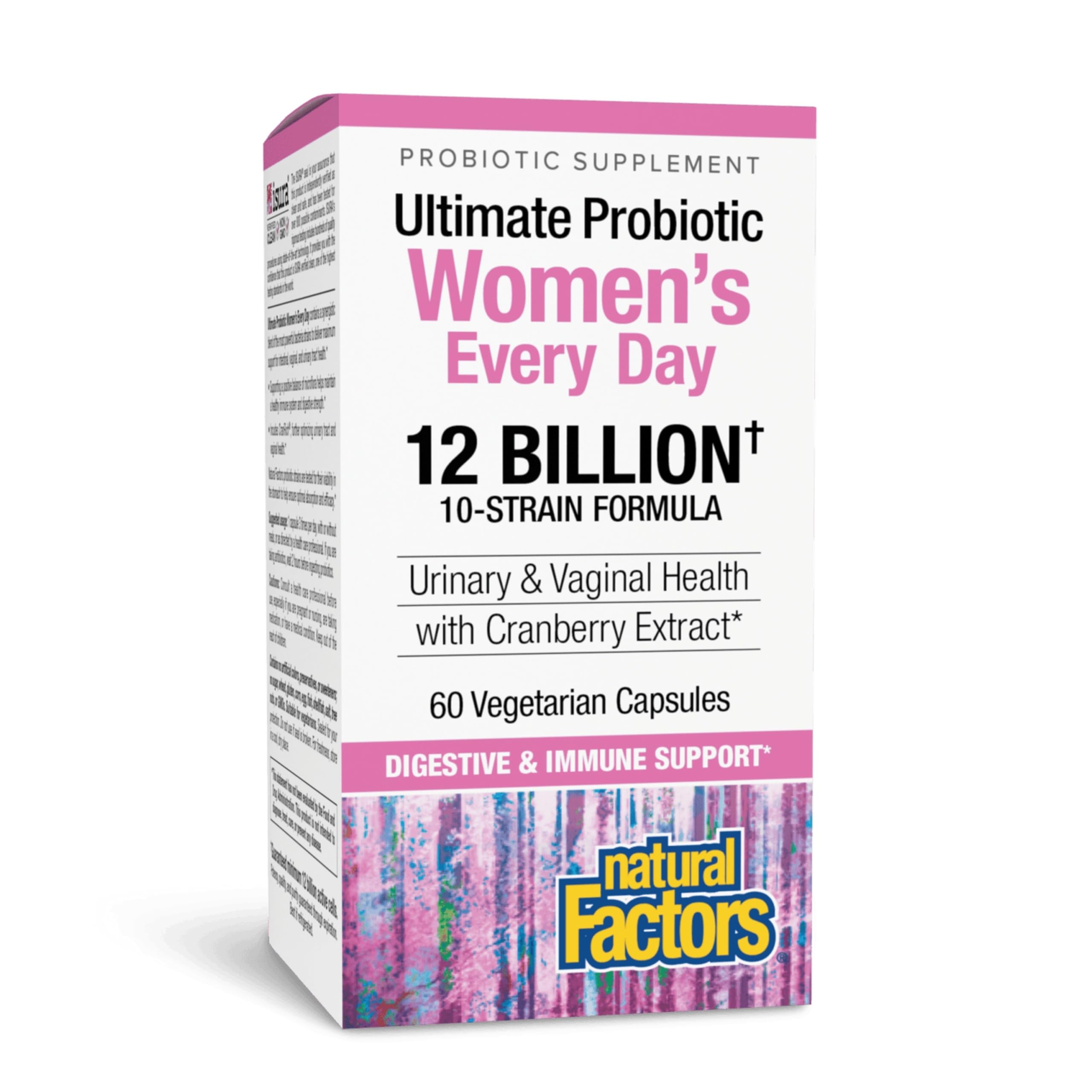 Natural Factors Ultimate Probiotic para Mujeres, empaque visible, apoyo digestivo diario.