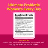 Natural Factors Ultimate Probiotic para Mujeres, etiqueta clara, tecnología probiótica estable.