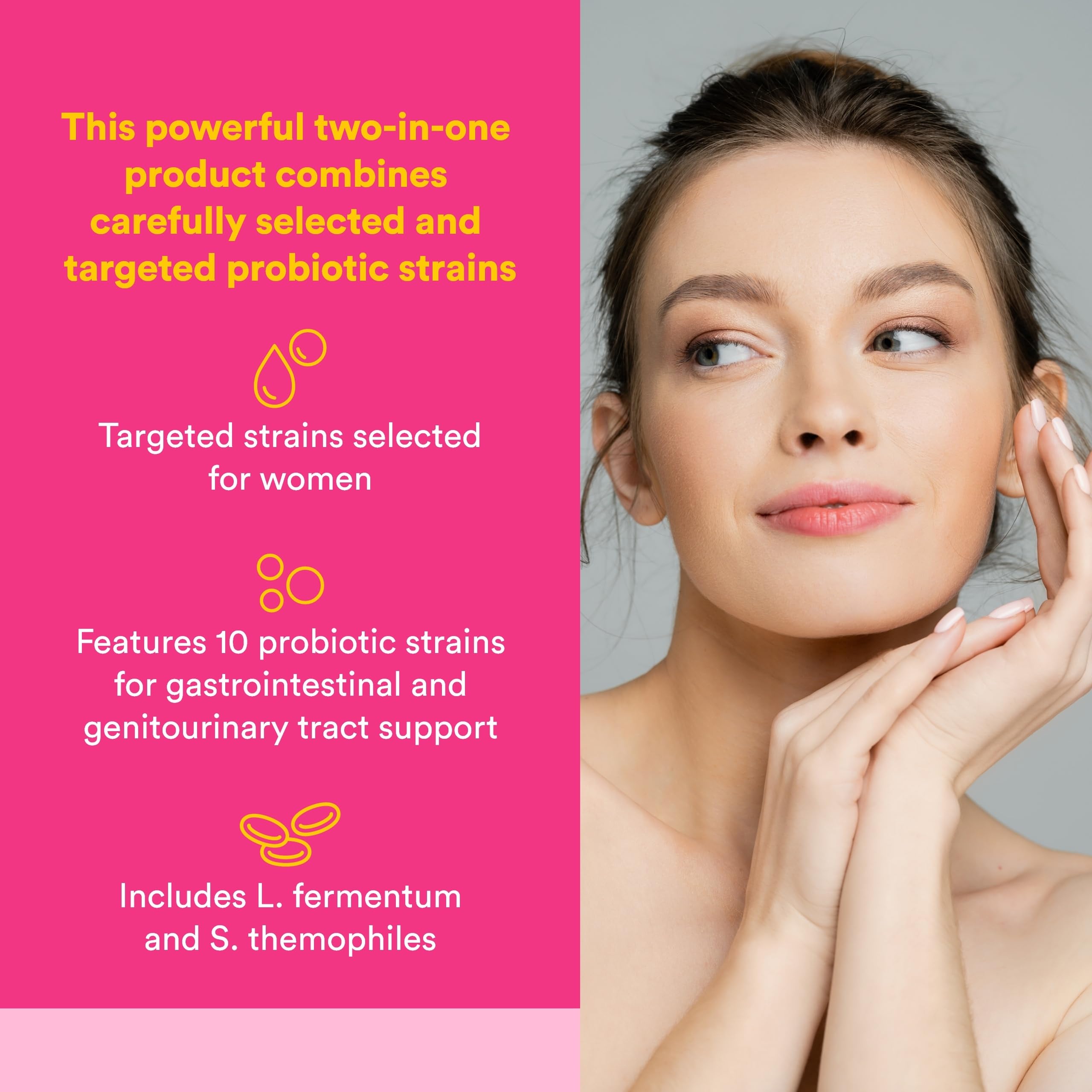 Natural Factors Ultimate Probiotic para Mujeres, frasco de cápsulas, equilibrio intestinal.