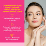 Natural Factors Ultimate Probiotic para Mujeres, frasco de cápsulas, equilibrio intestinal.
