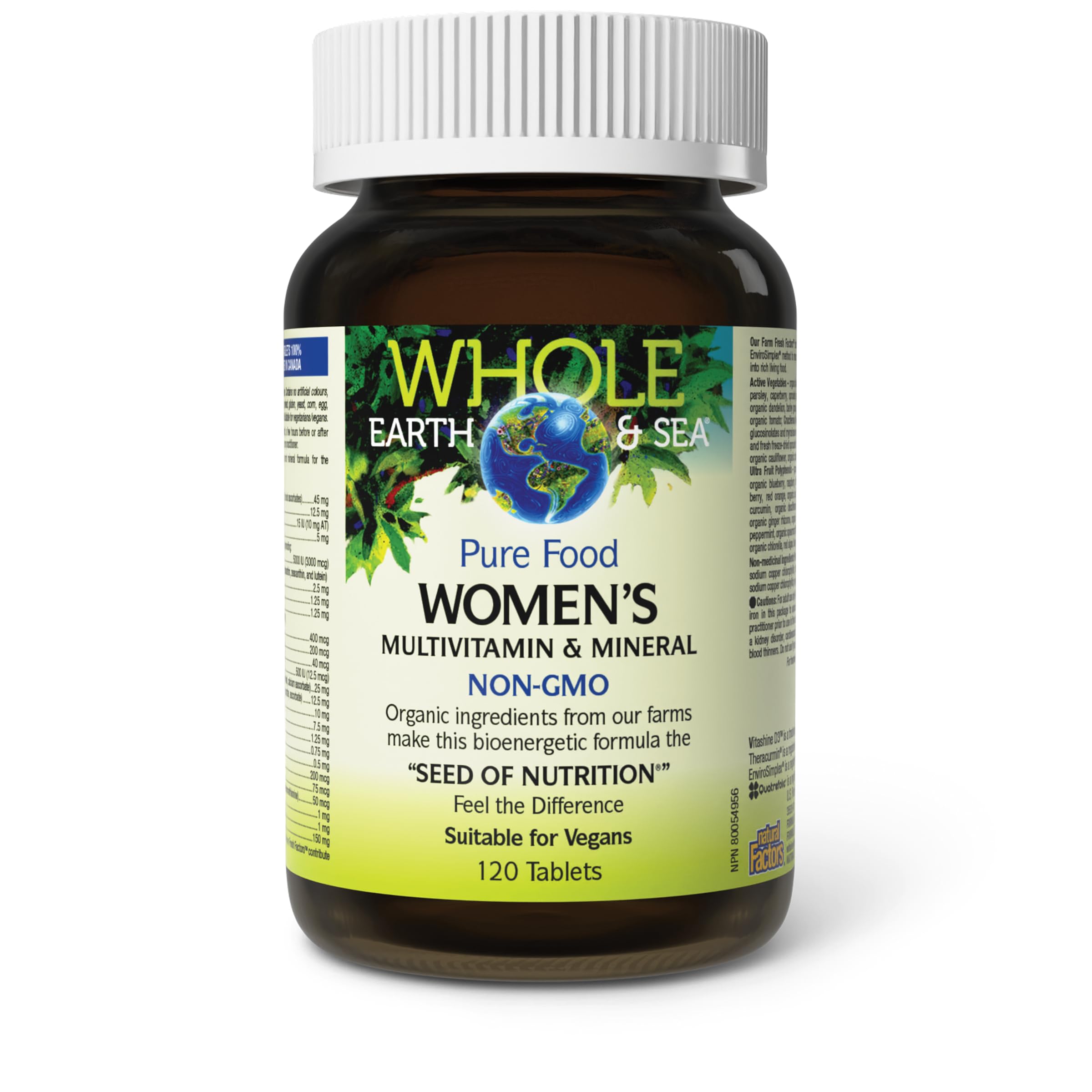 Natural Factors fórmula vegana sin OGM y sin gluten