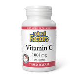 Natural Factors vitamina C 1000 mg en envase frontal para uso diario.