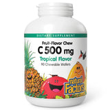 Natural Factors Vitamina C 500 mg: bote de 90 masticables para uso diario.