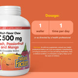 Natural Factors Vitamina C para niños, galleta masticable 500 mg