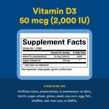 Natural Factors Vitamina D3 2000 IU, frasco sobre fondo blanco.