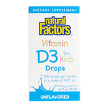 Natural Factors Vitamina D3 gotas para niños, frasco de 0,5 oz, favorece crecimiento óseo.