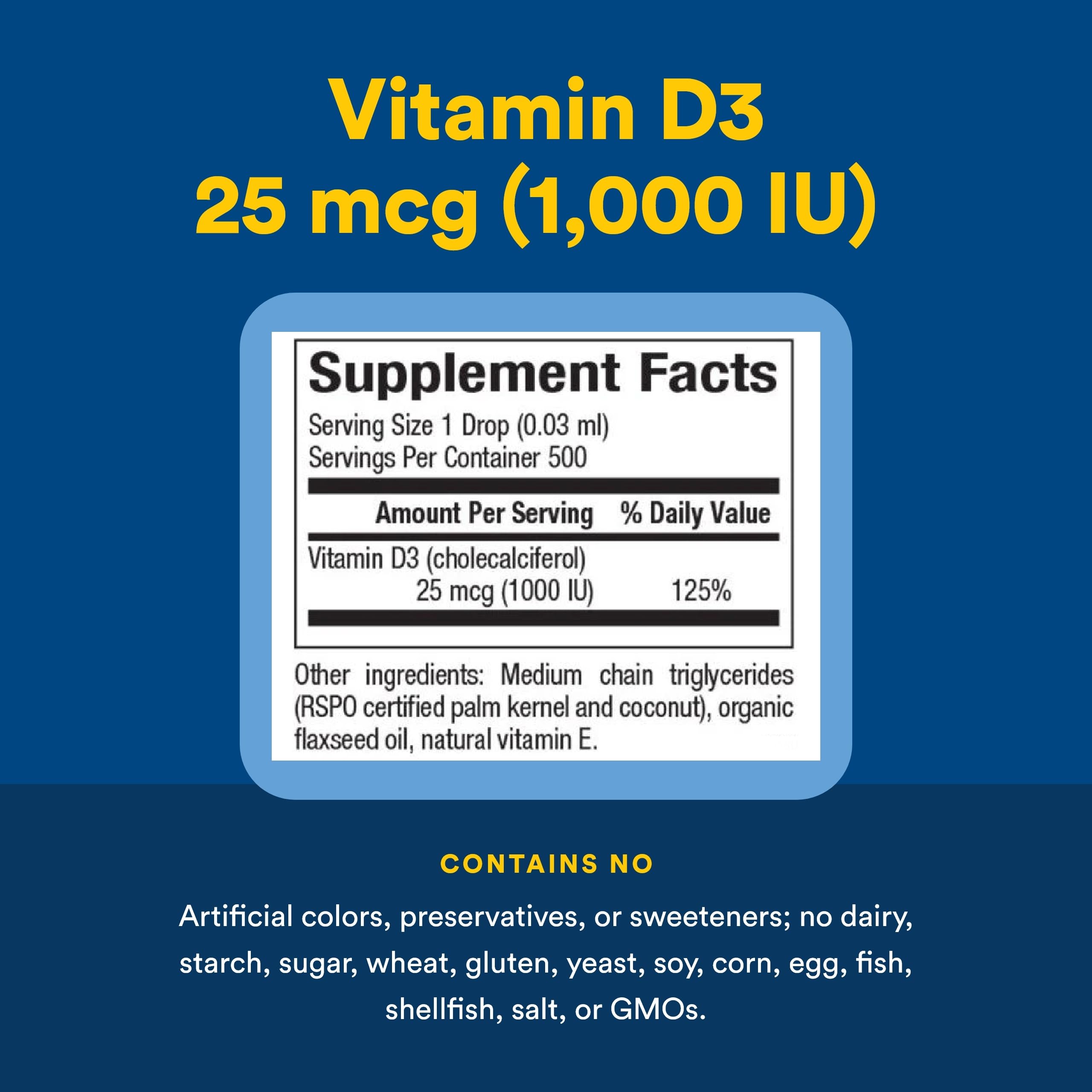 Natural Factors Vitamina D3 en líquido, uso diario sencillo para inmune y estructura ósea