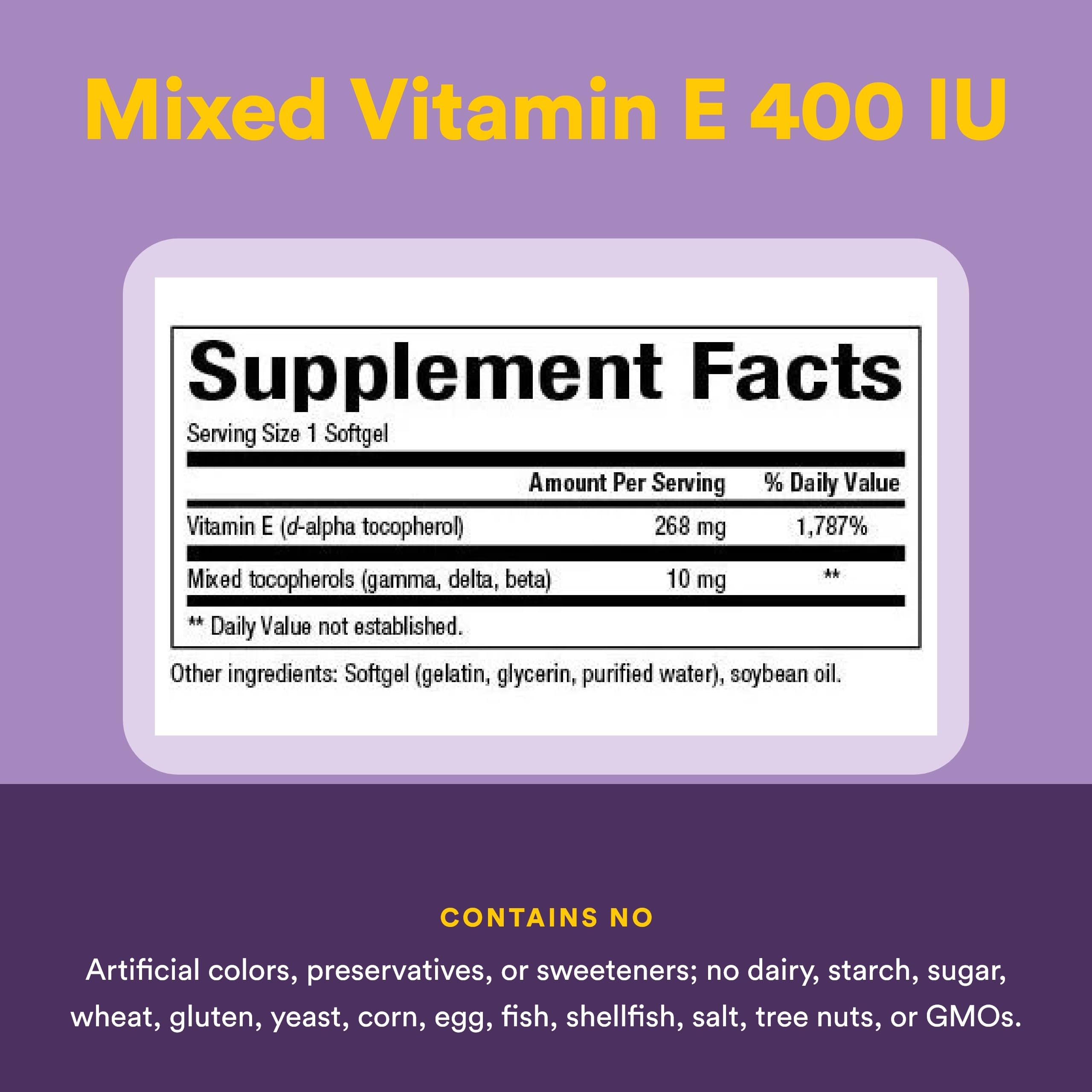 Natural Factors Vitamina E 400 UI cápsula en uso diario, fácil de tragar.