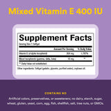 Natural Factors Vitamina E 400 UI cápsula en uso diario, fácil de tragar.