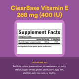 Natural Factors Vitamina E 400 IU, frasco oscuro, conveniente formato suave para tomar.