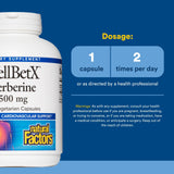 Natural Factors WellBetX Berberine, cápsulas veganas sin gluten para uso diario
