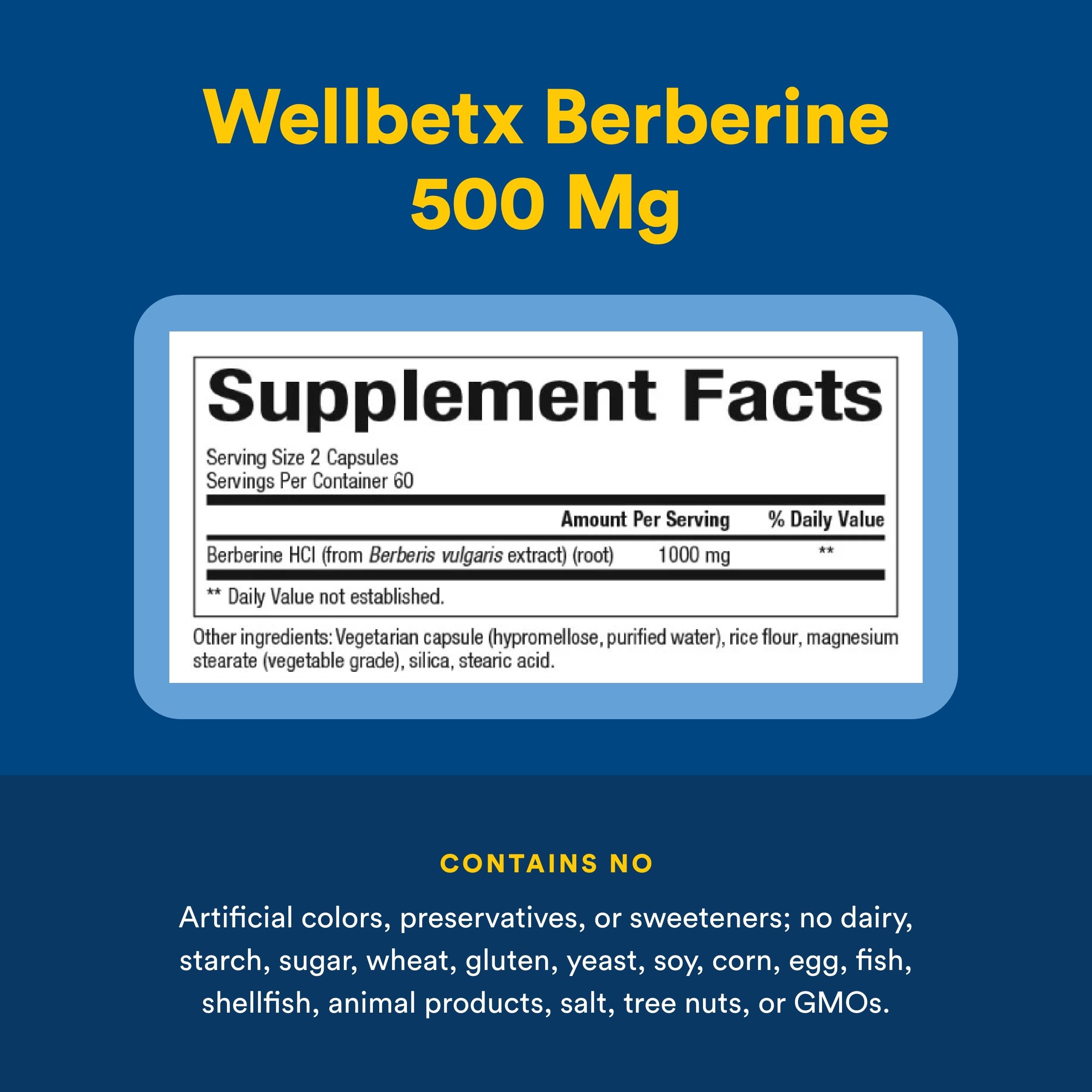 Natural Factors WellBetX Berberine, etiqueta clara para una compra consciente