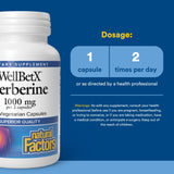 Natural Factors WellBetX Berberina: envase de 60 cápsulas para uso diario.