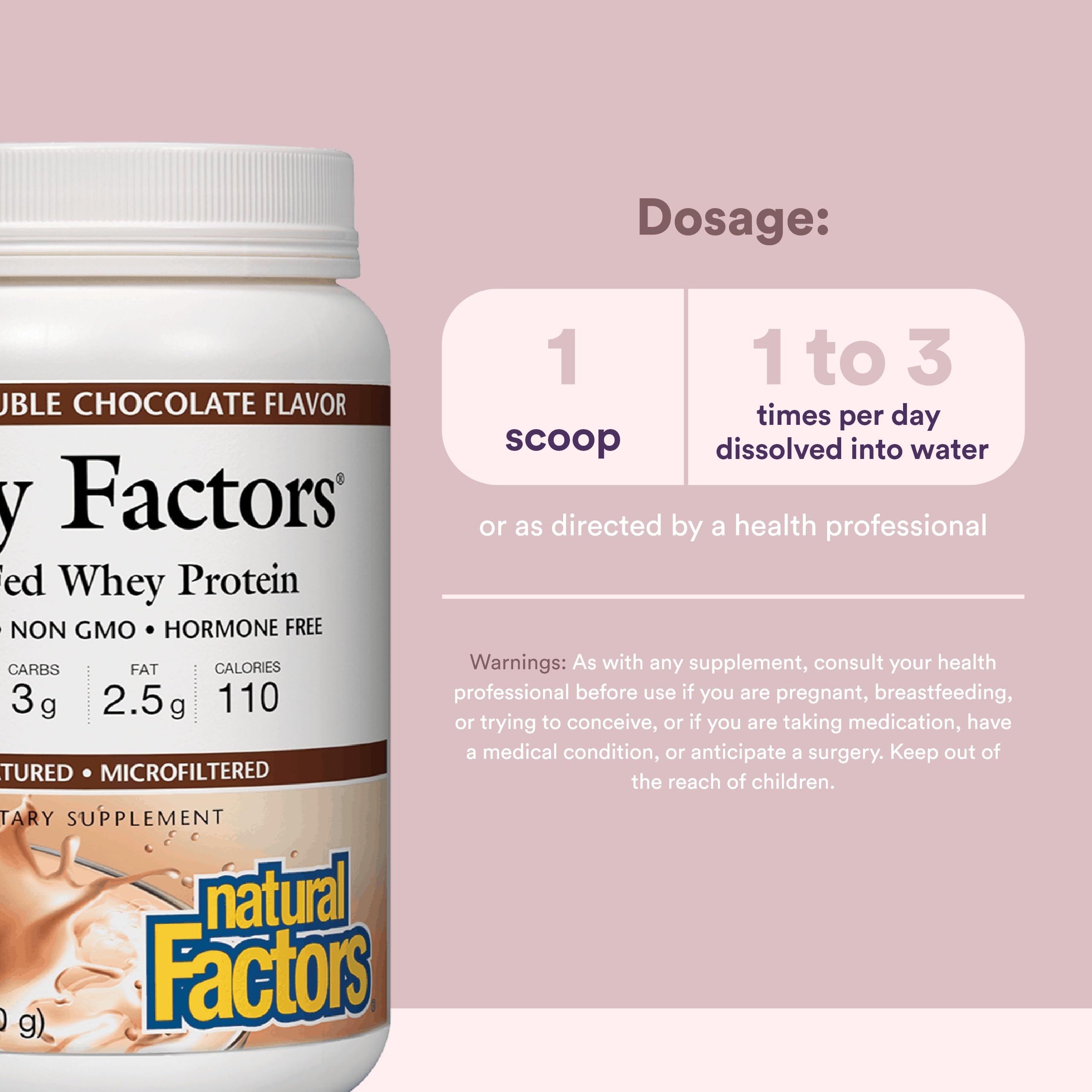 Natural Factors Whey Factors, vaso mezcla agua, batido rápido para recuperarte después del ejercicio.