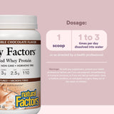 Natural Factors Whey Factors, vaso mezcla agua, batido rápido para recuperarte después del ejercicio.