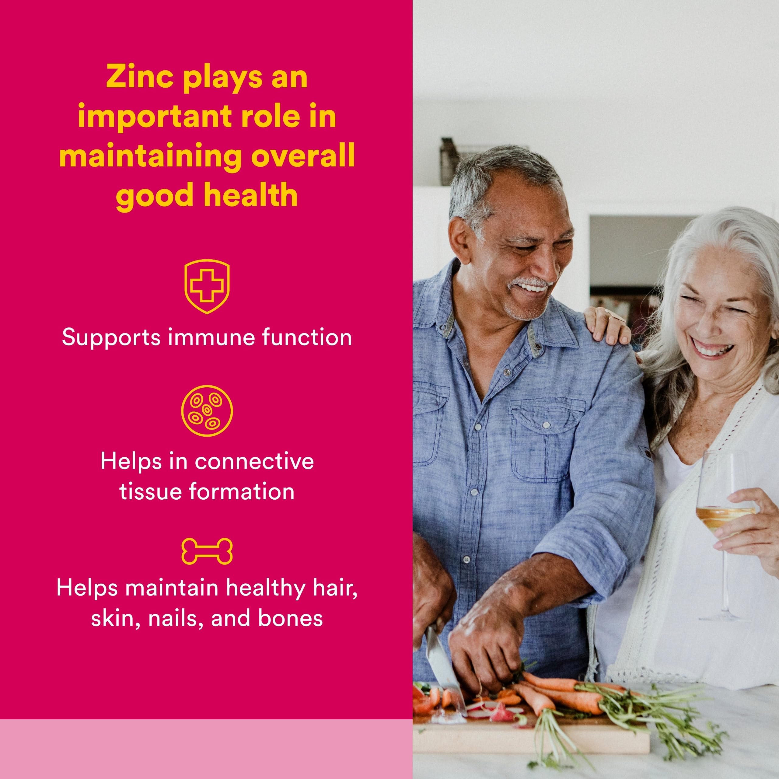 Natural Factors Zinc Bisglicinato 50 mg, cápsulas, contribuye a la salud de piel y cabello.