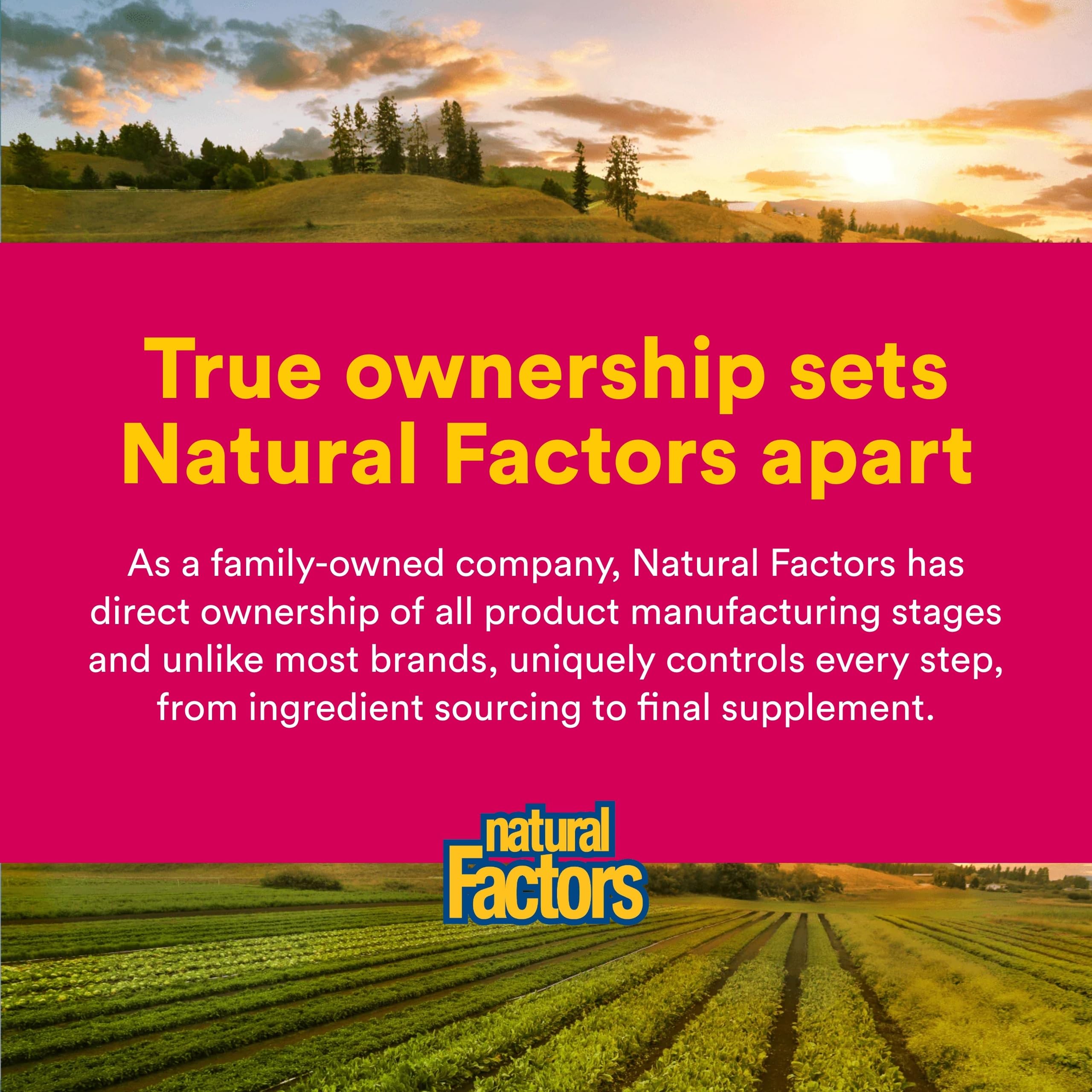 Natural Factors Zinc Bisglicinato 50 mg, envase carbono neutro y sostenible.