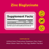 Natural Factors Zinc Bisglicinato 50 mg, ingredientes en etiqueta, alta biodisponibilidad.