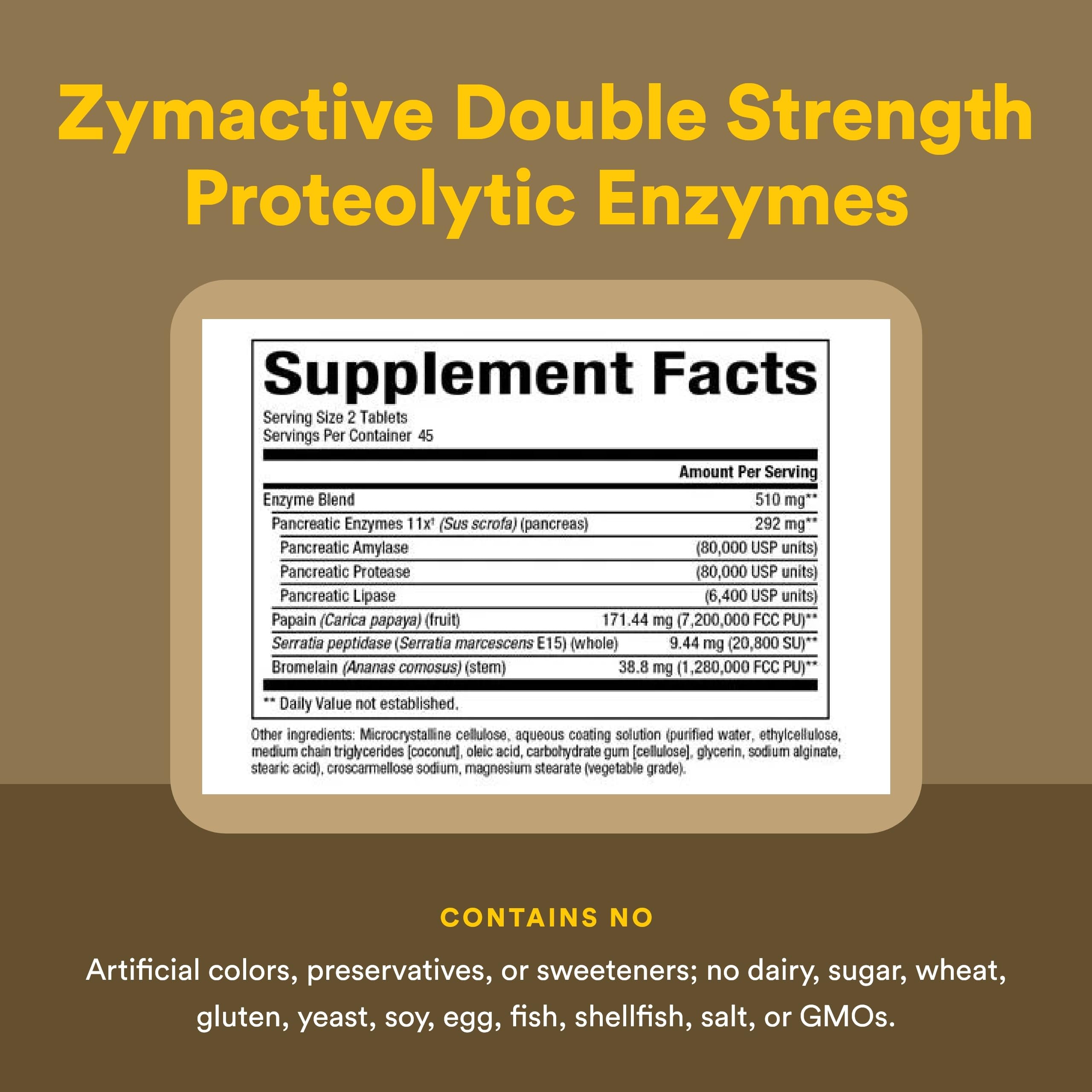 Natural Factors Zymactive Doble Fuerza, tableta recubierta para la digestión.