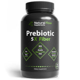 Natural Flow 5X Fibra envase: prebióticos para apoyar la salud intestinal.