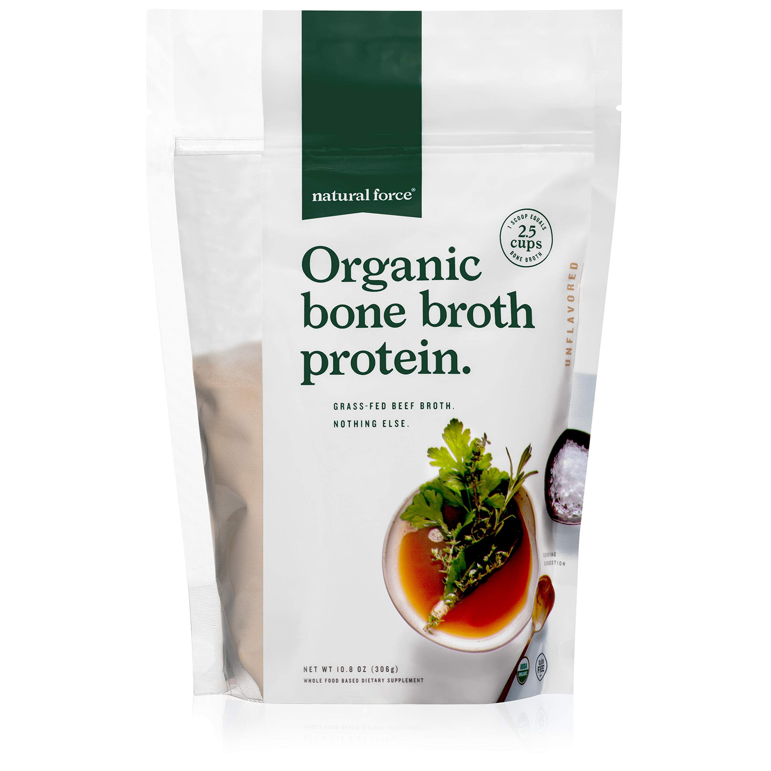 Natural Force Polvo Caldo Orgánico Cucharada: aporta proteína limpia para tus recetas.